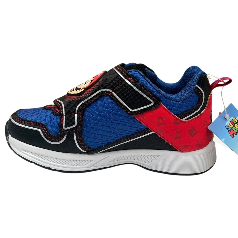 Nintendo Super Mario Youth Boys Slip-on Sneakers Size 2 (2Y) Blue-Multi Light Up